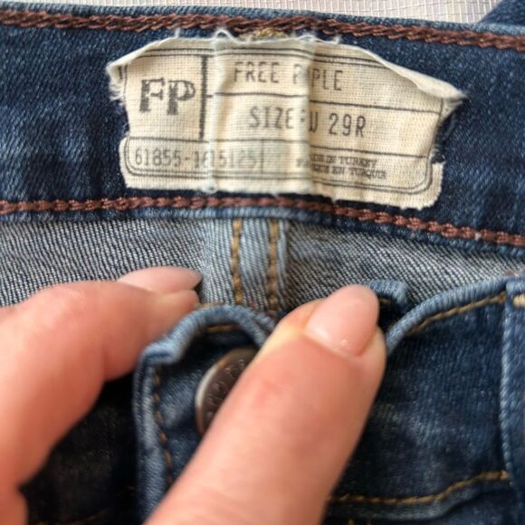 Free People Women’s 29R Blue Denim Skinny Jeans Very Good Used Condition - Picture 2 of 7
